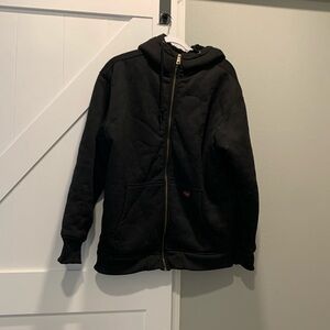 Very heavy and warm mens Wrangler Workwear black zip up hoodie size Large 42/44